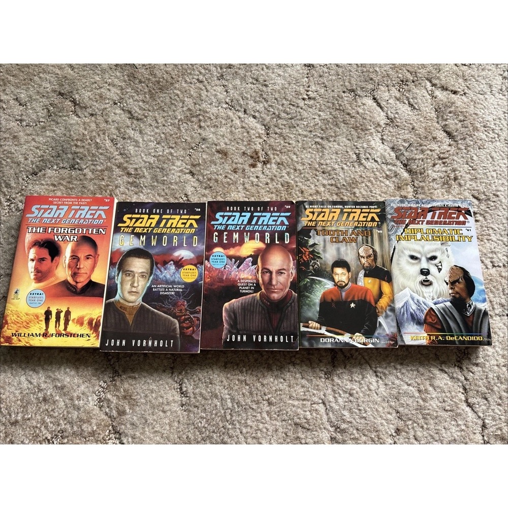 Star Trek The Next Generation Books #57-61 Pocket Books TNG Paperback Lot 5ct